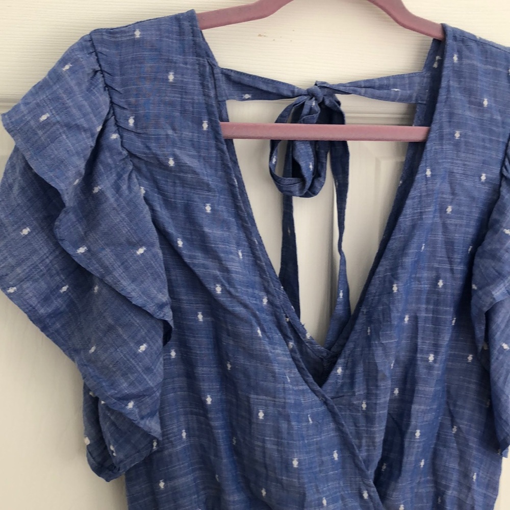 ❗️LAST CHANCE❗️ American Eagle blue ruffle romper - Picture 4 of 6